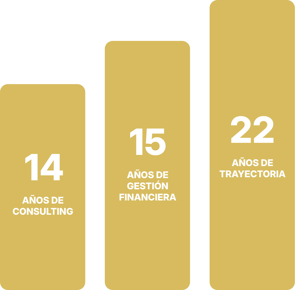 14 Años de Consulting, 15 Años de gestión financiera y 22 Años de trayectoria